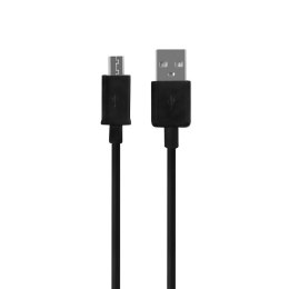 Kabel USB/Micro 80cm, wtyk 8mm czarny BULK