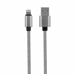 Kabel REVERSE NYLON USB/Lightning 2A, 1m srebrny