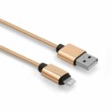 Kabel REVERSE NYLON USB/Lightning 2A, 1m złoty