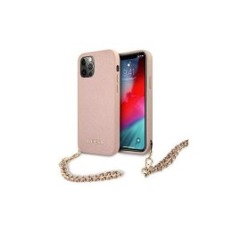 Etui GUESS Saffiano Chain do Apple iPhone 12/12 PRO różowy