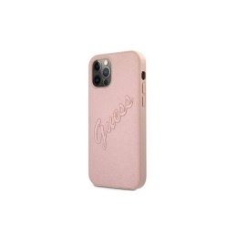 Etui GUESS Saffiano Vintage do Apple iPhone 12 PRO MAX różowy