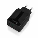 Ładowarka sieciowa REVERSE U53 1xUSB + 1xType C 3A, 20W, Power Delivery czarny