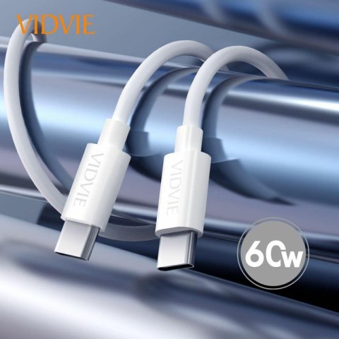 Kabel VIDVIE CB472 Type C/Type C 2A, 1m biały PUDEŁKO