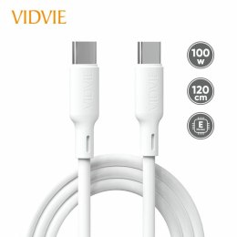 Kabel VIDVIE CB493 Type C/Type C 5A/100W, 1.2 m biały BOX