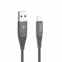 Kabel VIDVIE NYLON USB/Micro 2.4A, 1.2m czarny PUDEŁKO