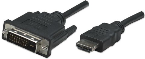 MANHATTAN HDMI (męski) - DVI-D 24+1 (męski) 3 m 3m /s1x HDMI (wtyk) DVI-D 24+1 (męski)