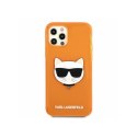 Etui Karl Lagerfeld Glitter CHOUPETTE do Apple iPhone 12/12 PRO pomarańczowy