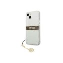 Etui GUESS Hard case 4G Brown Strap Charm do Apple iPhone 13 MINI przezroczysty