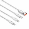 Kabel VIDVIE CB4003 USB/Micro + Type C + Lightning 2.4A, 1.2m biały