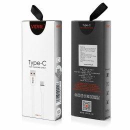Kabel VIDVIE CB411 USB/Type C 2.1A, 1m biały