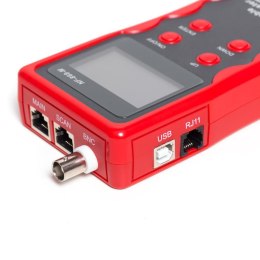 Netrack tester kabli RJ45/RJ11/BNC/USB/map test, wyświetlacz LCD, 8 kontrolerów
