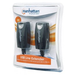 Adapter MANHATTAN USB x 2 - RJ-45 x 2 179300 USB Typ A męski - RJ-45 żeński