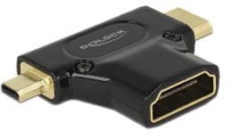 Adapter DELOCK HDMI-A - HDMI Mini-C - HDMI Micro-D HDMI-A 19-pin - HDMI Mini-C 19-pin - HDMI Micro-D 19-pin 65666