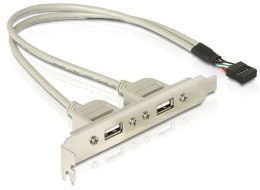 Komputery PC Slot Bracket - 2x USB DELOCK