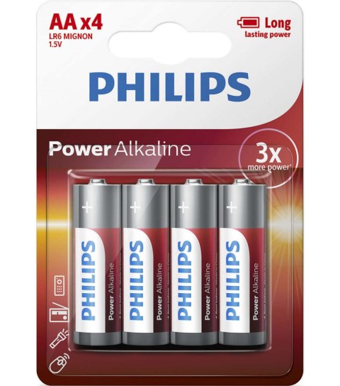 Baterie PHILIPS Alkaliczna AA (LR06, FR6, R6, 15A, MN1500, AM3, UM3, HP7) 4 szt. 8670 0006 4101