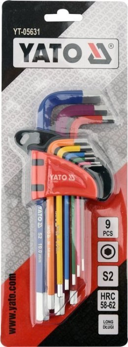 YATO Klucze imbusowe fajkowe 9 elem. (1,5-10mm) długie