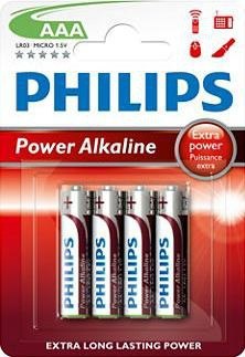 Baterie PHILIPS Alkaliczna AAA (LR03, R03, 24A, MN2400, AM4, UM4, HP16) 4 szt. LR03P4B/10