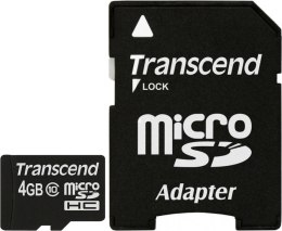 Karta pamięci TRANSCEND microSDHC 4 GB Adapter SD