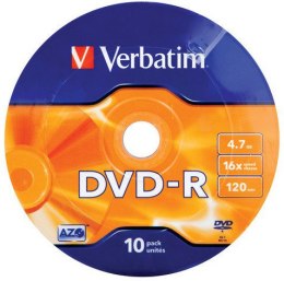 DVD-R VERBATIM 4.7 GB 16x Spindle 10 szt.