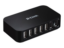DLINK DUB-H7/E D-Link koncentrator 7-portowy USB 2.0 (7 x port A, 1 x port B, kabel, zasilacz)
