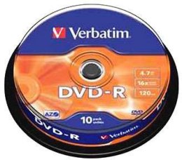 DVD-R VERBATIM 4.7 GB 16x Cake 10 szt.