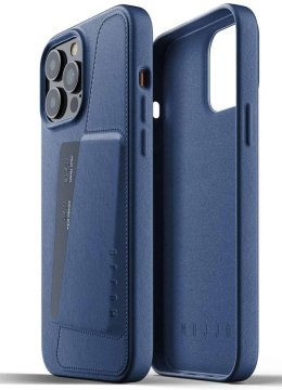 Mujjo Full Leather Wallet Case - etui skórzane do iPhone 13 Pro Max (niebieskie)
