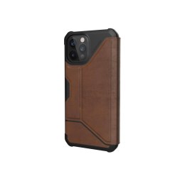 UAG Metropolis LTHR ARMR - skórzana obudowa ochronna z klapką do iPhone 12 Pro Max (brązowa)