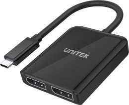 Adapter UNITEK V1407A USB-C - 2x DisplayPort