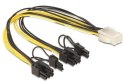 Kabel zasilający DELOCK 6 pin 0.3m. 83433