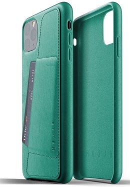Mujjo Full Leather Wallet Case - etui skórzane do iPhone 11 Pro Max (zielone)