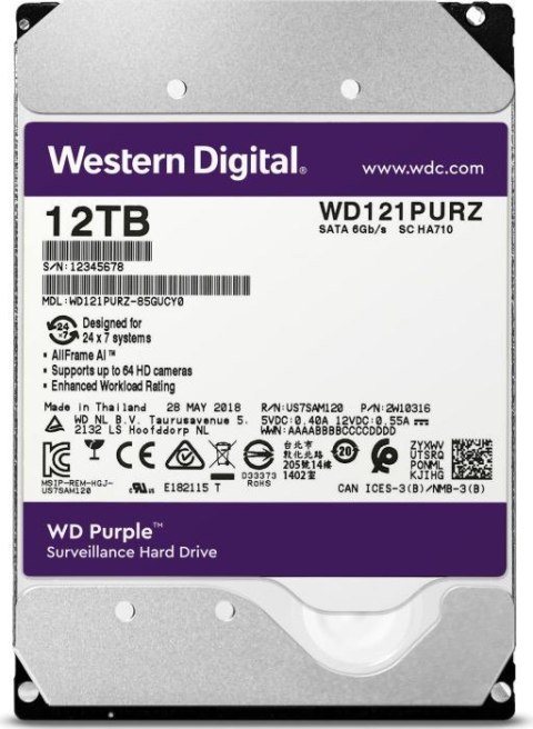 Dysk twardy WD Purple 12 TB 3.5" WD121PURZ