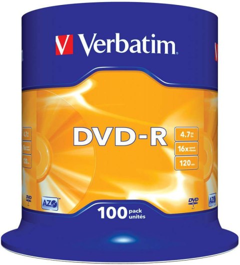 DVD-R VERBATIM 4.7 GB 16x Cake 100 szt.