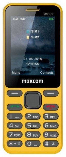 Telefon MAXCOM MM 139 Dual SIM Żółty