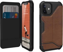 UAG Metropolis LTHR ARMR - skórzana obudowa ochronna z klapką do iPhone 12 mini (brązowa)