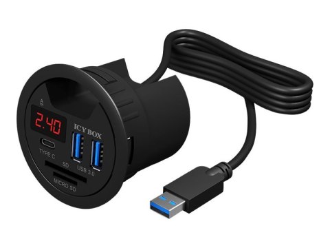 ICYBOX IB-Hub1404 IcyBox Hub do Biurka 3x USB 3.0 (1x Type-C), czytnik kart SD/MicroSD, LED