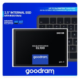 GOODRAM CL100 gen. 3 2.5″ 240 GB SATA III (6 Gb/s) 520MB/s 400MS/s