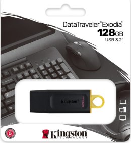 Pendrive (Pamięć USB) KINGSTON 128 GB Czarno-żółty