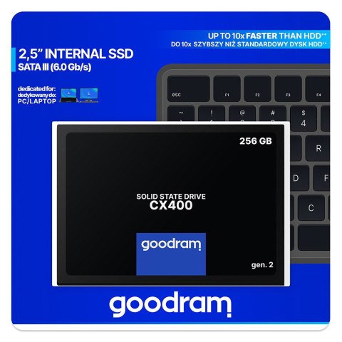 GOODRAM CX400 gen. 2 2.5″ 256 GB SATA III (6 Gb/s) 550MB/s 480MS/s