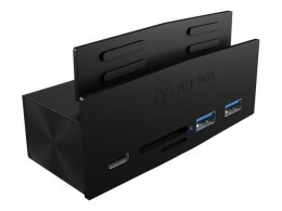 ICYBOX IB-HUB1408-CR IcyBox Hub zaciskowy 5x USB 3.0, czytnik kart SD, mocowany do monitora max 32mm