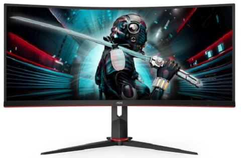 Monitor AOC 34" 3440 x 1440 CU34G2/BK Czarno-czerwony