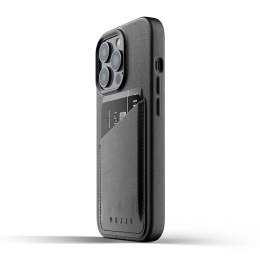 Mujjo Full Leather Wallet Case - etui skórzane do iPhone 13 Pro (czarne)