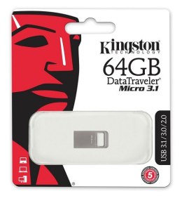 Pendrive (Pamięć USB) KINGSTON 64 GB USB 3.0 Srebrny