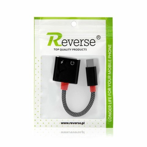 Adapter REVERSE Type C/Type C + Jack 3.5mm czarny