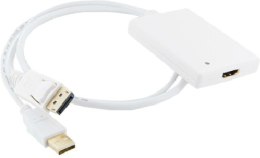 Adapter 4WORLD DisplayPort - USB - HDMI (wtyk-wtyk-gniazdo) 08754 DisplayPort - USB - HDMI (wtyk-wtyk-gniazdo)