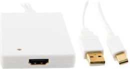 Adapter 4WORLD Mini DisplayPort - USB - HDMI (wtyk-wtyk-gniazdo) 08753 mini DisplayPort - USB - HDMI (wtyk-wtyk-gniazdo)