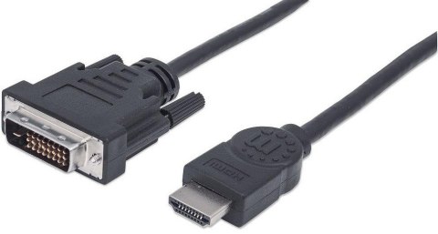 MANHATTAN HDMI (męski) - DVI-D 24+1 (męski) 1.8 m 1.8m /s1x HDMI (wtyk) DVI-D 24+1 (męski)