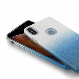 Etui GLITTER do Samsung A9 2018 srebrno niebieski