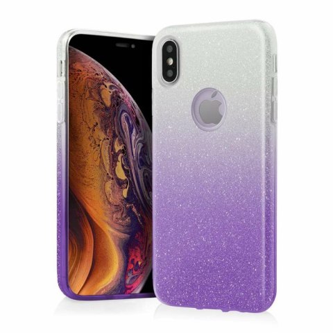 Etui GLITTER do Samsung M20 srebrno fioletowy