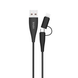 Kabel VIDVIE CB415 USB/Micro + Lightning 2.1A, 1m czarny